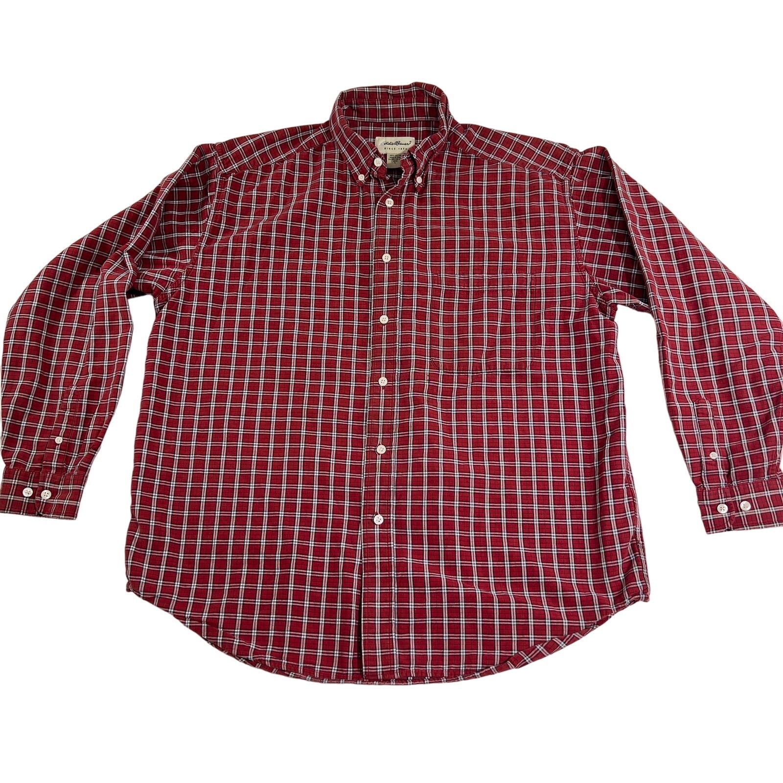 Eddie Bauer Eddie Bauer Outlet Button Down Shirt Men's Large Flannel Red Size US L / EU 52-54 / 3 - 1 Thumbnail