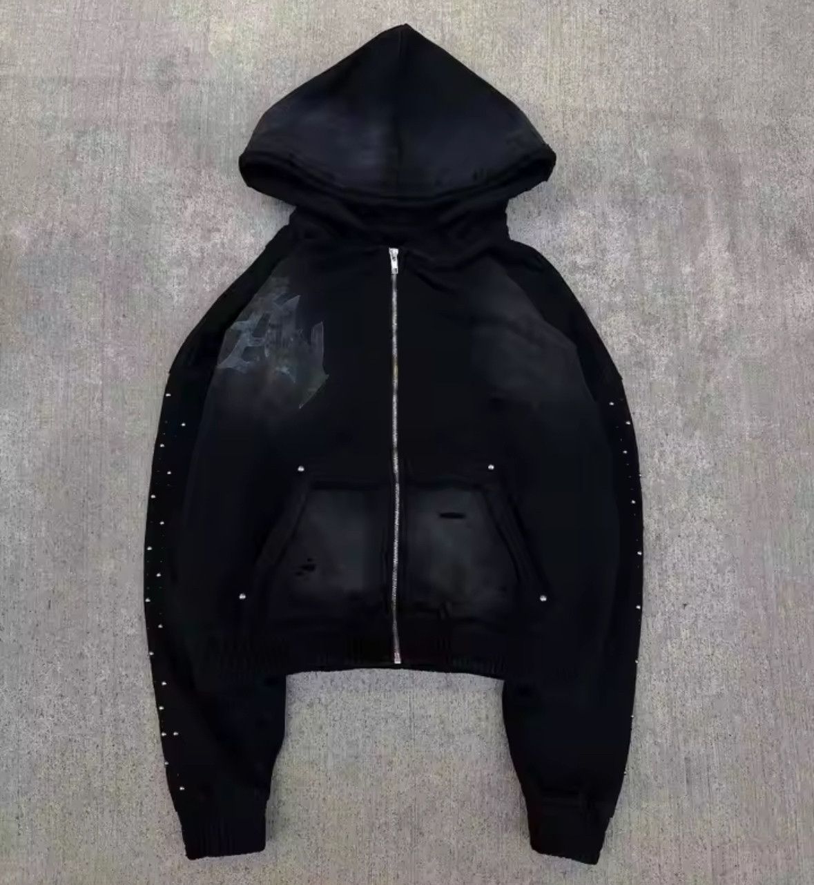 Other Fashion Punk Goth Grunge Dark Cross Rhinestone Hoodies Size US M / EU 48-50 / 2 - 1 Thumbnail