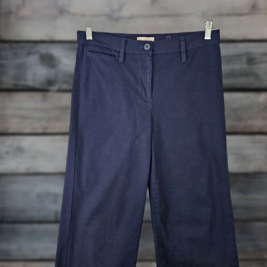 Loft LOFT Ann Taylor Womens Wide-Leg Crop Pants Sz 6 Blue Cotton High Rise Cropped Pants Womens Boys Girls Mens Size 28" / US 6 / IT 42 - 1 Thumbnail