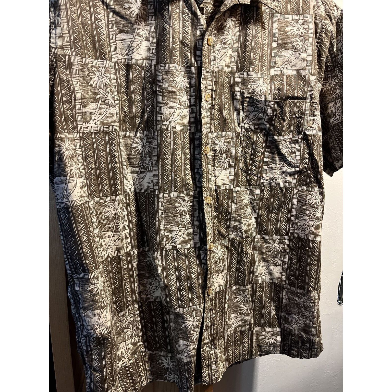Other Cooke Street Honolulu Men L Brown Floral Button Cotton Shirt Size US L / EU 52-54 / 3 - 5 Thumbnail