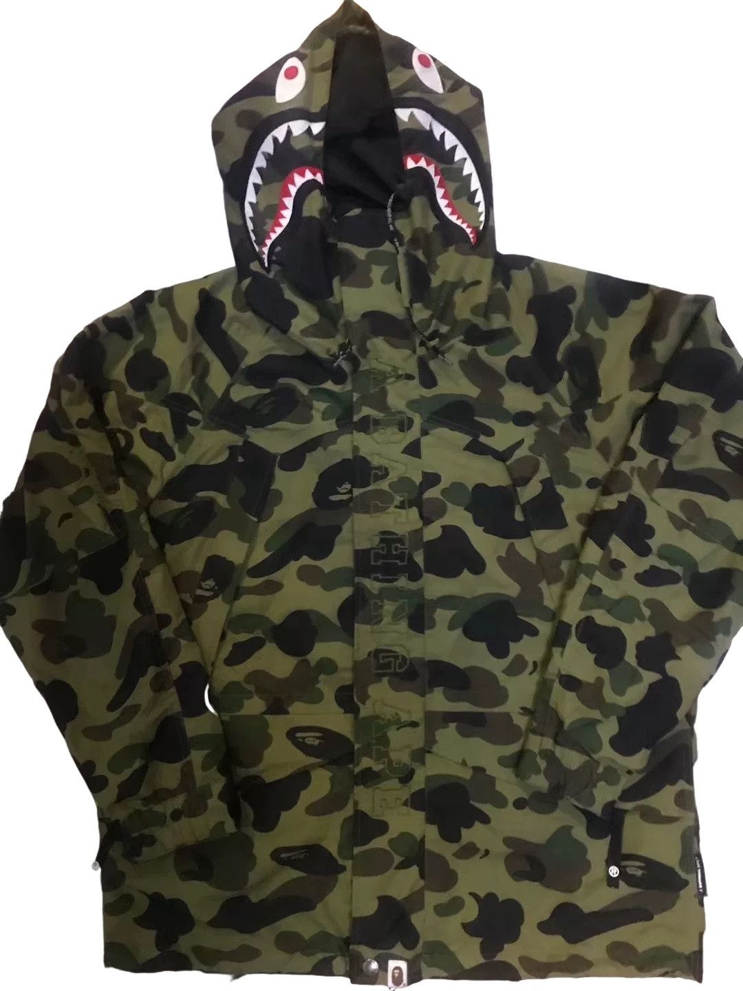 Bape A Bathing Ape Green Camo Shark Jacket XL Size US XL / EU 56 / 4 - 1 Thumbnail