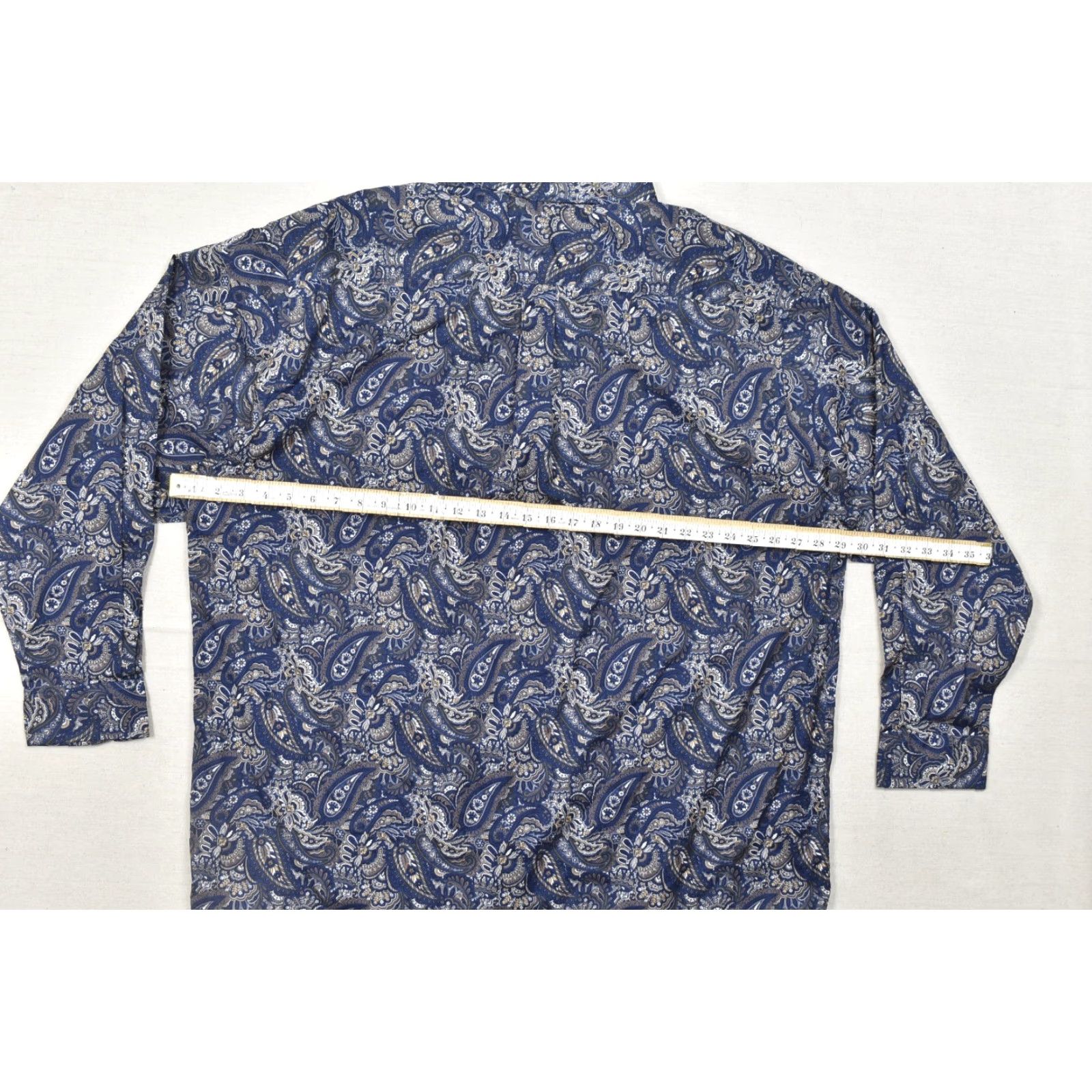 Roundtree & Yorke VINTAGE Roundtree & Yorke Luxury Cotton Paisley Blue Button Down Shirt Mens 3XT NEW Size US XXL / EU 58 / 5 - 2 Thumbnail