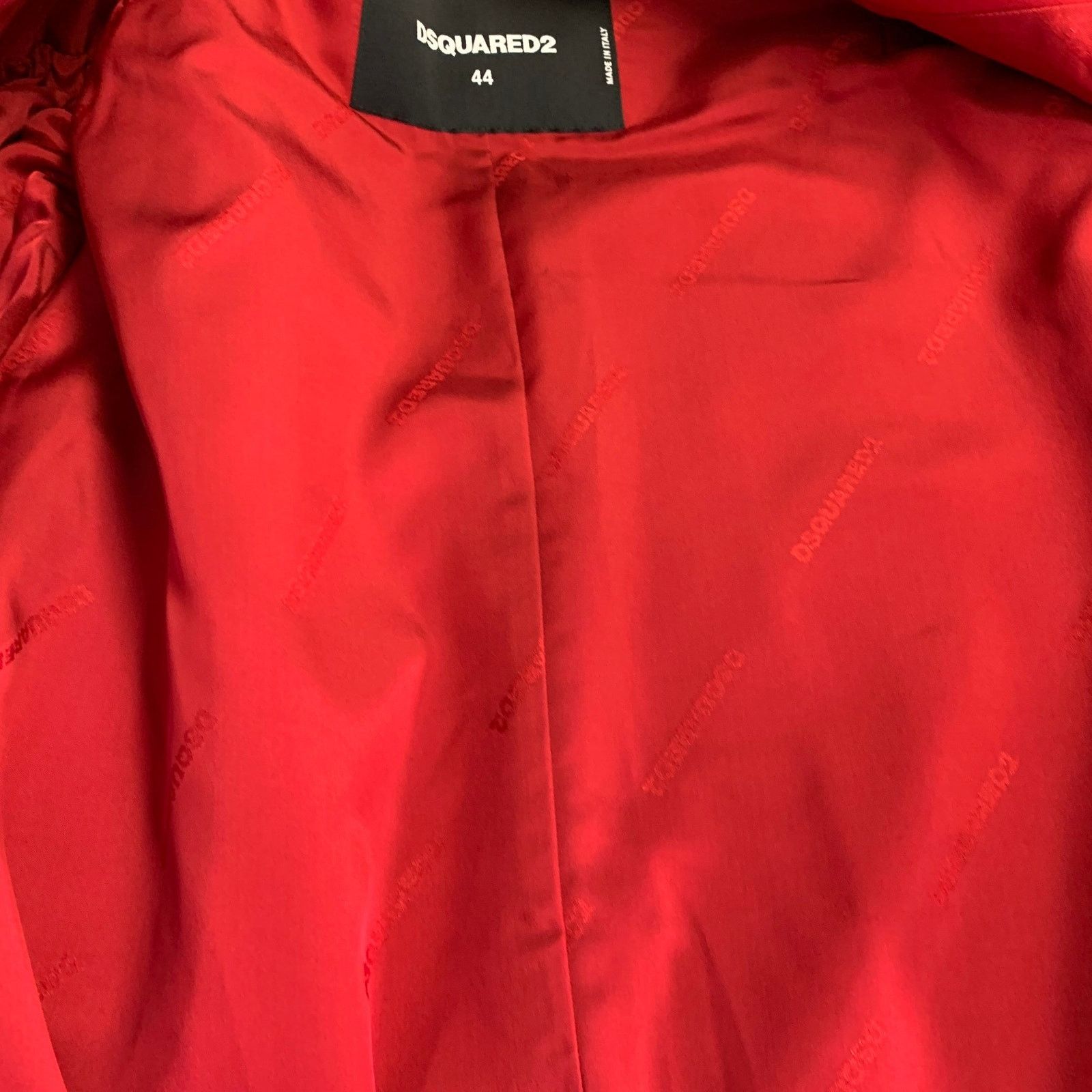 Dsquared2 Size M Red Wool Blend Double Breasted Peak Lapel Coat Size M / US 6-8 / IT 42-44 - 6 Thumbnail