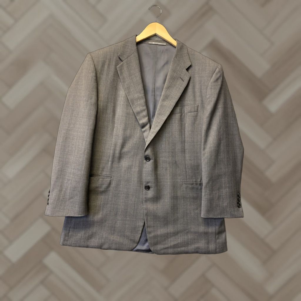 Vintage VINTAGE Hickey Freeman Wool Sport Coat Gray Plaid Size 46R Men's Business Casual 90s Size US S / EU 44-46 / 1 - 1 Thumbnail