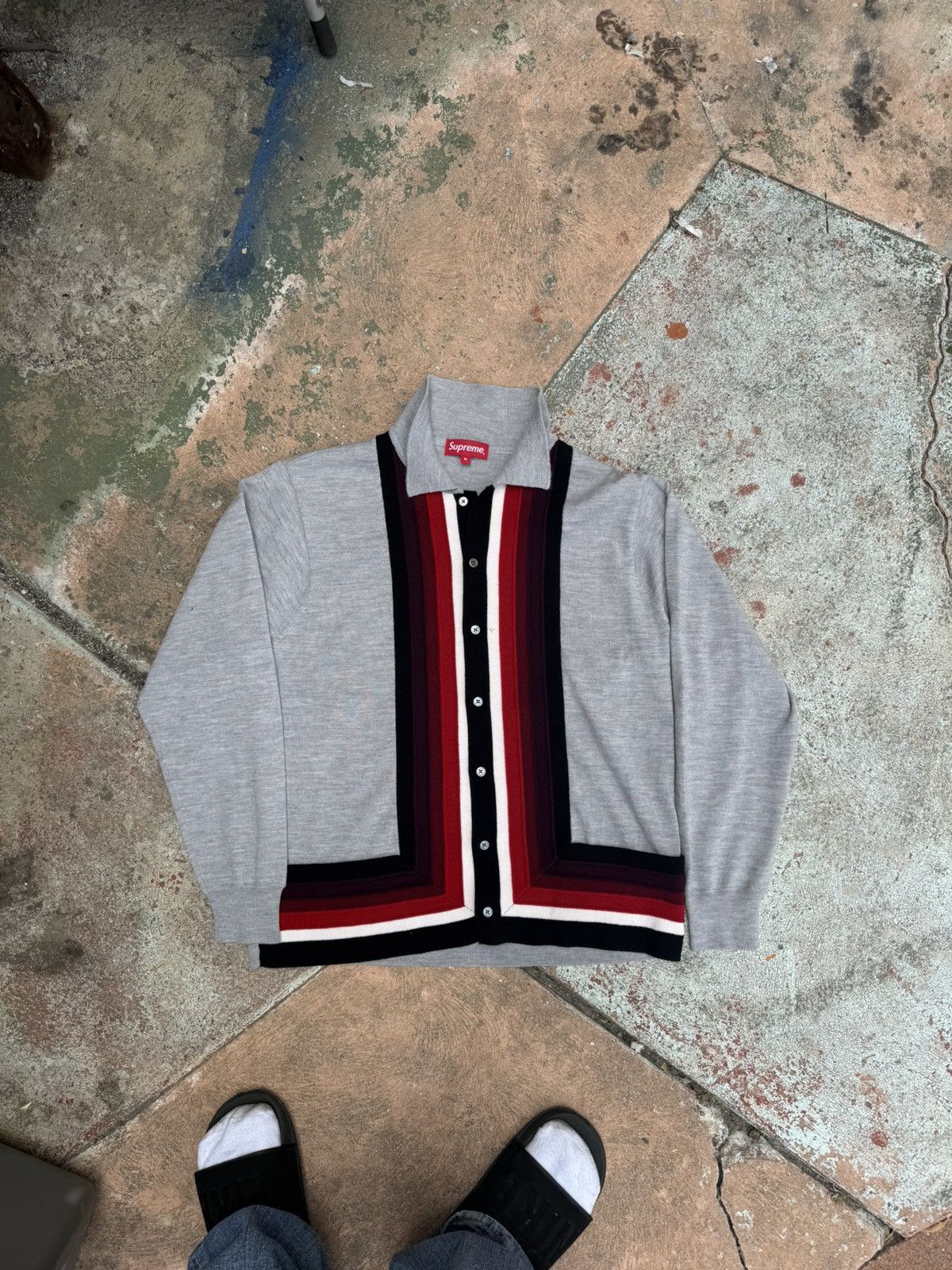 Supreme Supreme Chest Stripe Raglan Sweater | Grailed