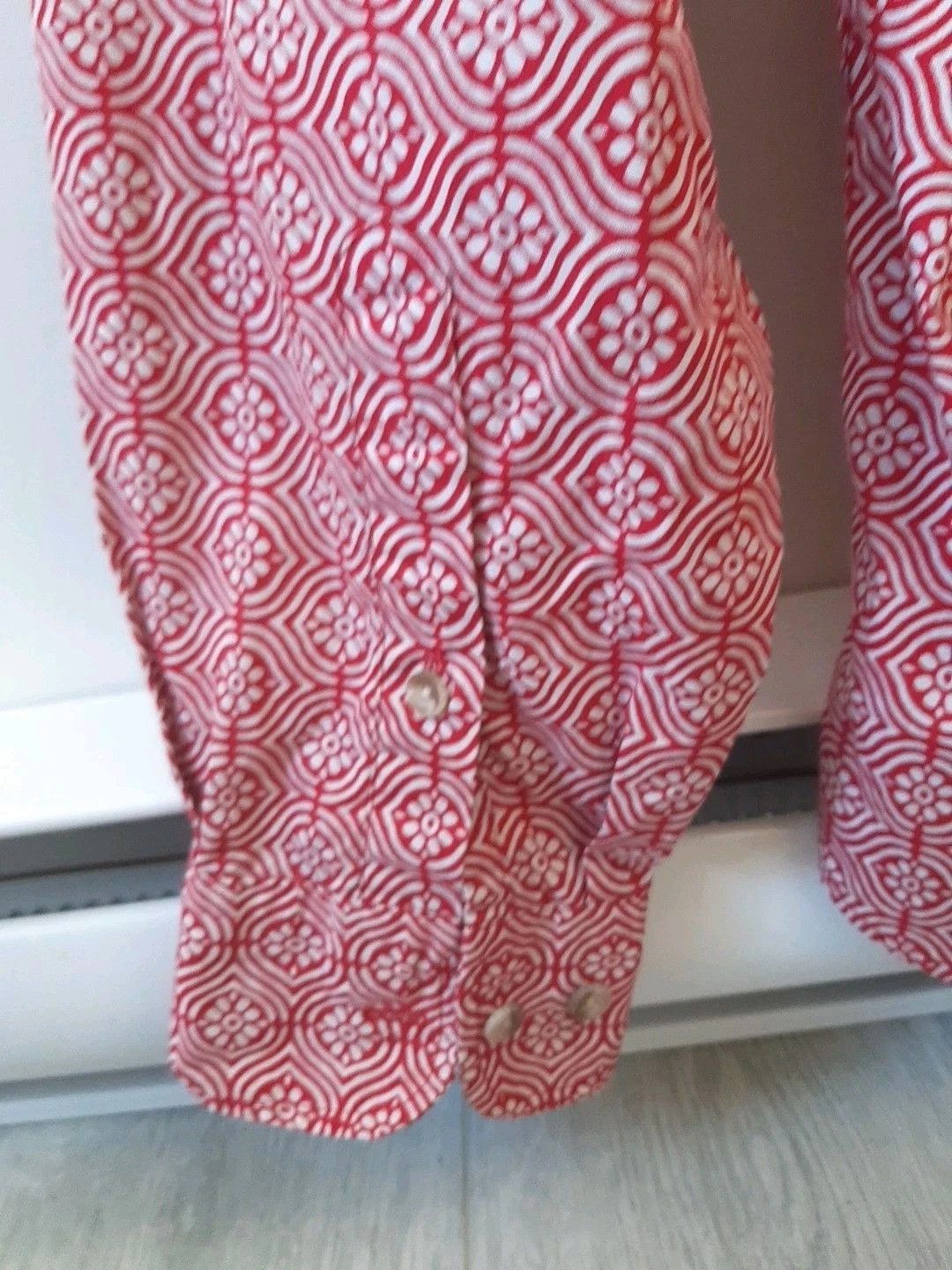 Reyn Spooner Reyn Spooner Geometric Flower Red Long Sleeve Hawaiian Size US L / EU 52-54 / 3 - 9 Thumbnail