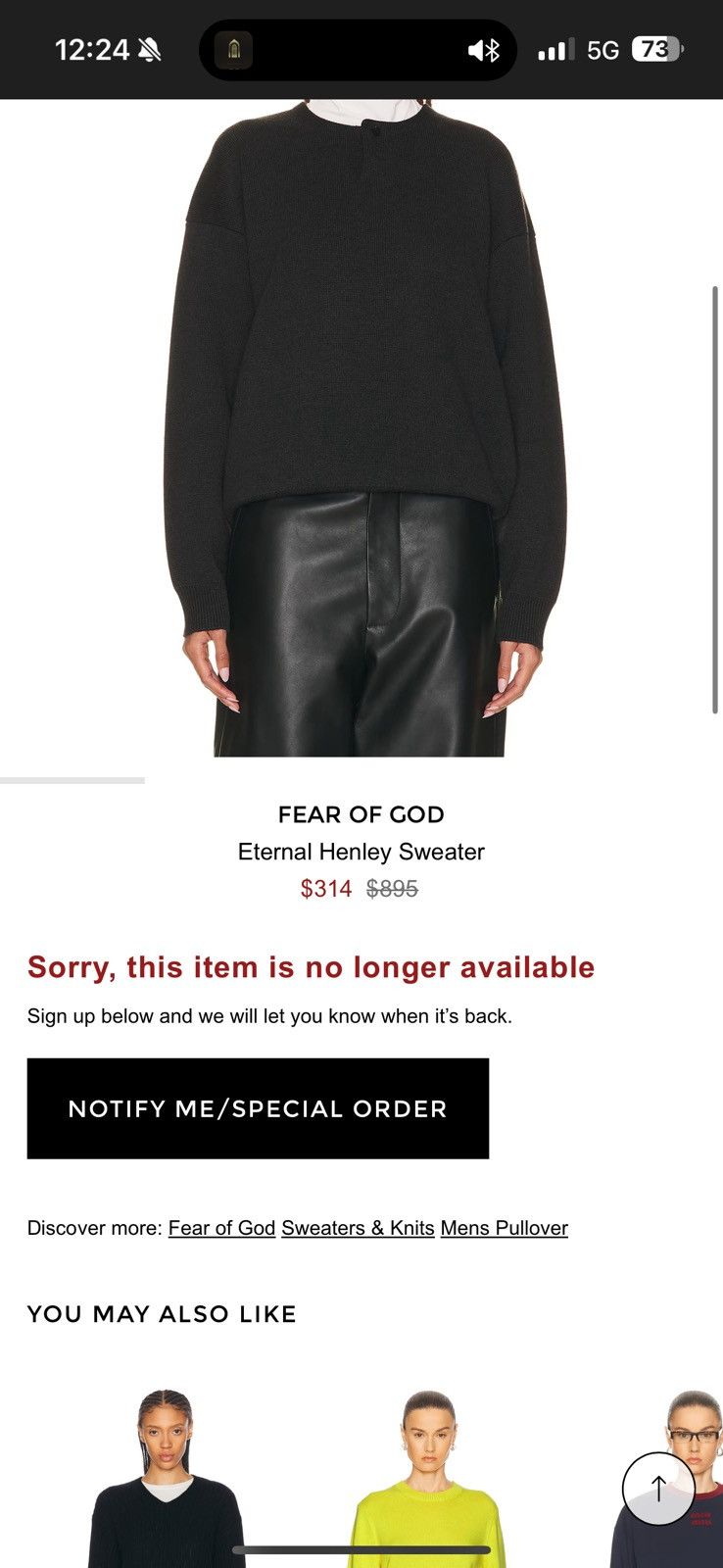 Fear of God Fear of God Sweater Size US L / EU 52-54 / 3 - 9 Thumbnail