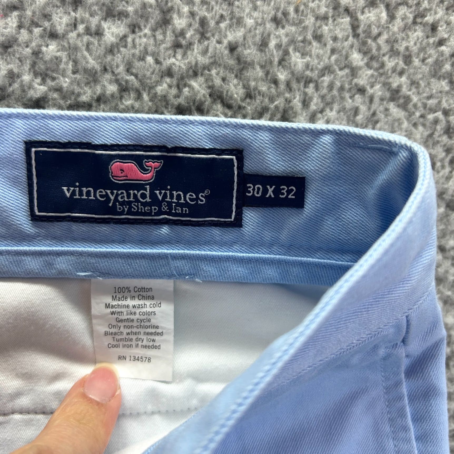 Vineyard Vines Vineyard Vines Pants Mens 30x32 Blue Solid Chino Breakers Flat Front Performance Size US 38 / EU 54 - 3 Thumbnail