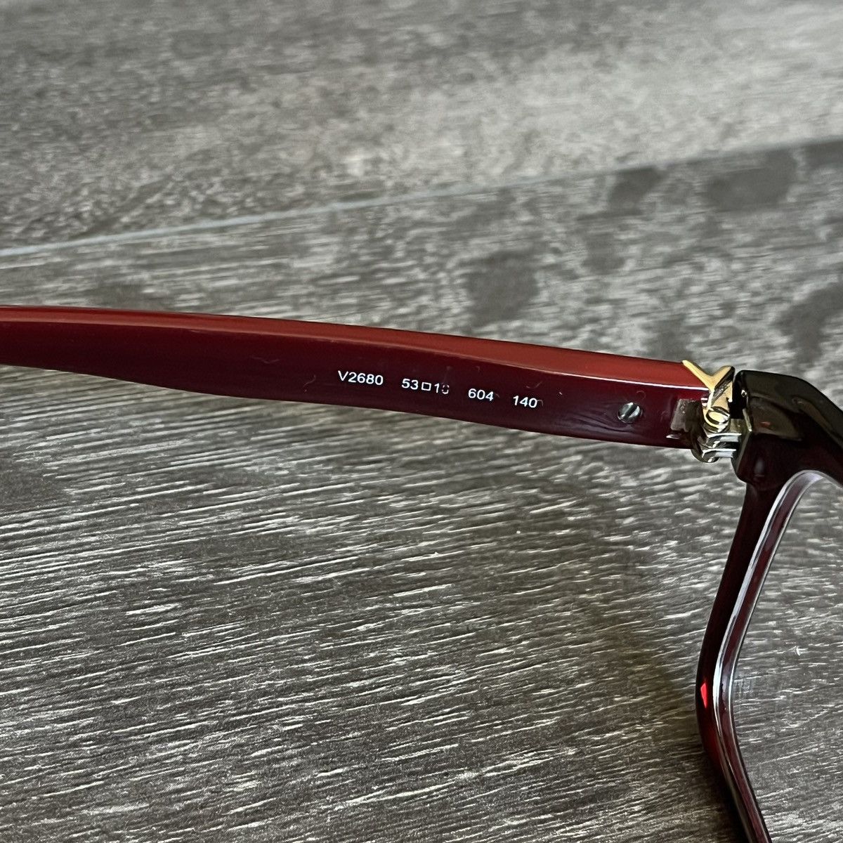 Valentino Vintage Valentino Square Frames Eyeglasses Wine Red V2680 Size ONE SIZE - 6 Thumbnail