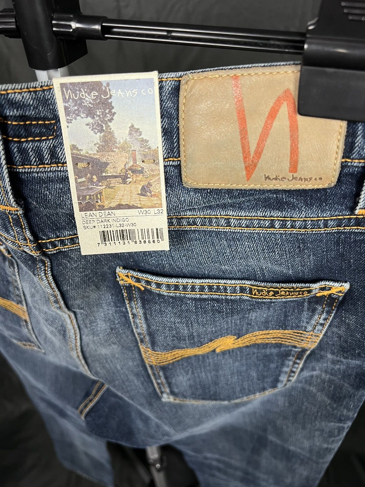 Designer × Nudie Jeans 🔴 DSWT SAMPLE Nudie jeans Lean Dean Deep Dark Indigo Size US 30 / EU 46 - 7 Thumbnail
