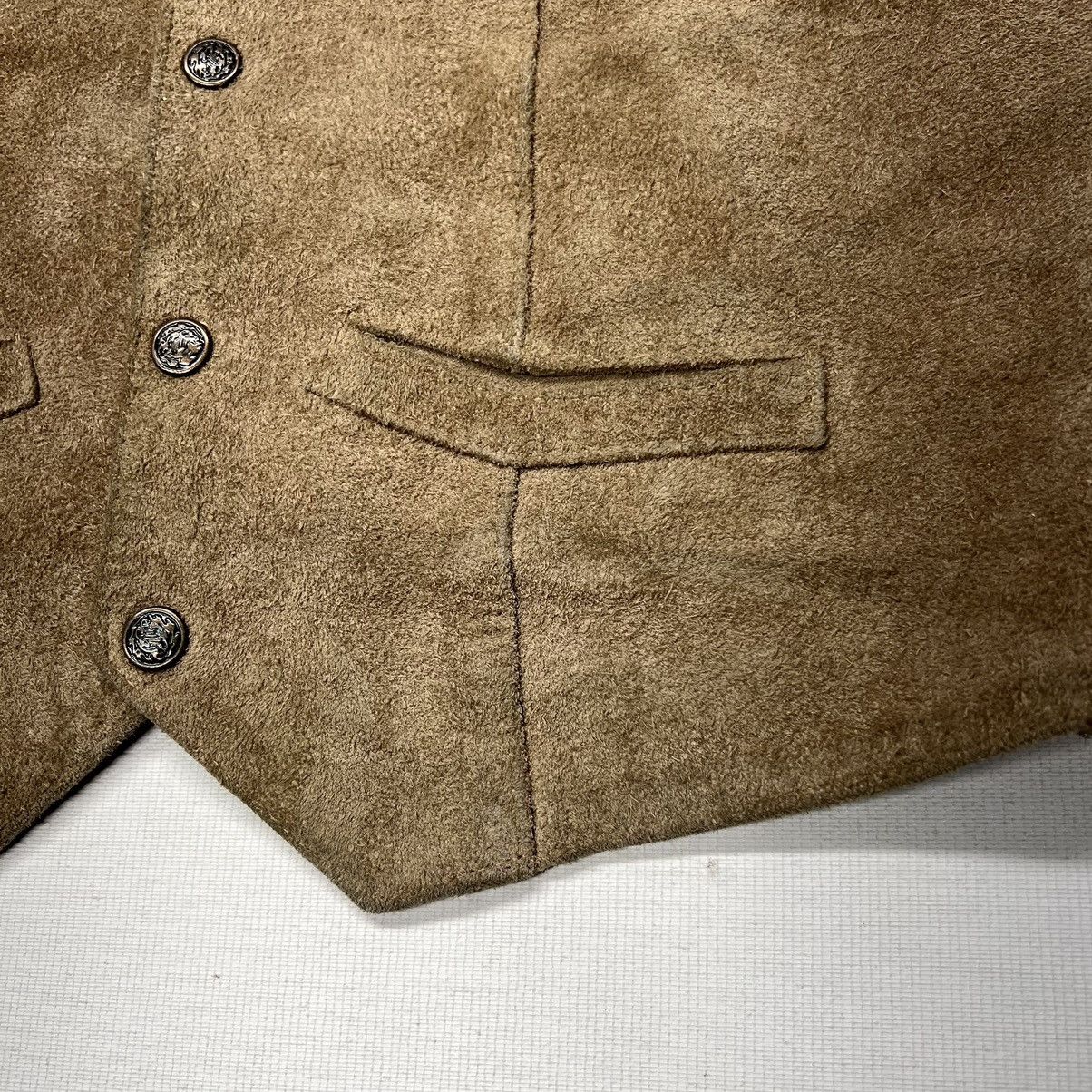 Vintage VTG Chess King Beige Suede Leather Vest Western Retro Tan Size US L / EU 52-54 / 3 - 8 Thumbnail