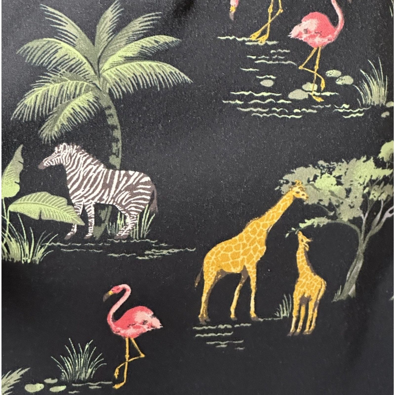 Old Navy Old Navy Black Safari Giraffe Zebra Flamingo Print Dress XL Size XL / US 12-14 / IT 48-50 - 8 Thumbnail