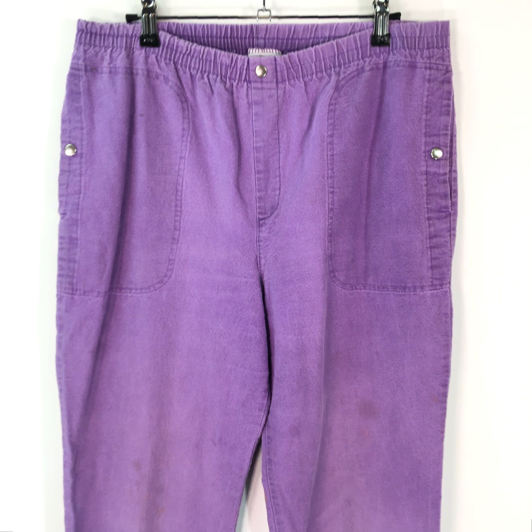 Vintage LA Seat Covers Women's Cargo Pants Regular High Rise Wide-Leg Purple Size M Casual Size 32" / US 10 / IT 46 - 3 Thumbnail