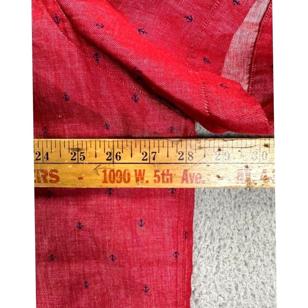 Nautica Nautica Shirt Adult 3XL Red Anchor Geometric Linen Blend Classic Button Up Mens Size US XXL / EU 58 / 5 - 5 Thumbnail
