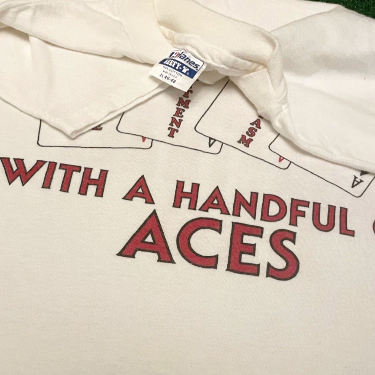Vintage VINTAGE 90s USA Dream Team Can’t Loose Handful Of Aces Basketball VTG Shirt XL Mens White T-Shirt Size US XL / EU 56 / 4 - 3 Thumbnail
