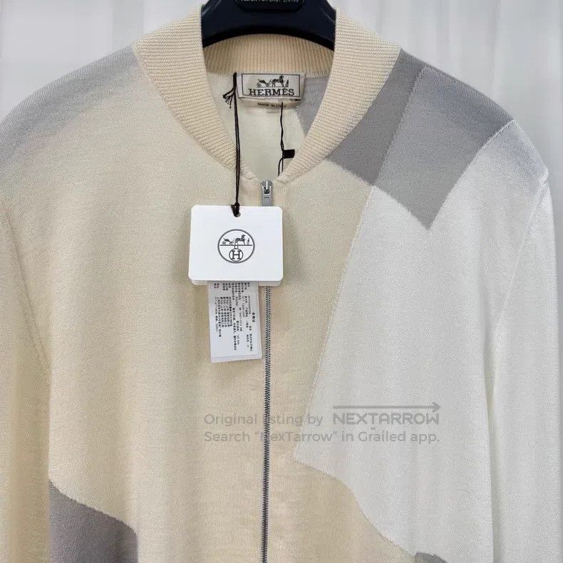 Hermes Hermes Geometric color block cashmere zipper knit jacket Size US S / EU 44-46 / 1 - 3 Thumbnail