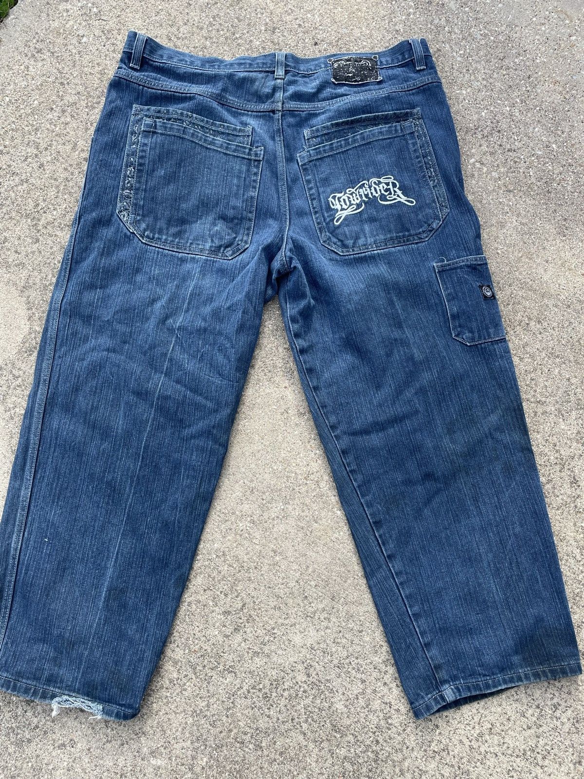 Jeans Larghi Lowrider CHOLO Vintage – Taglia 46x32, Grigi, Stile Y2K Anni 90, Nuovi Con Etichette