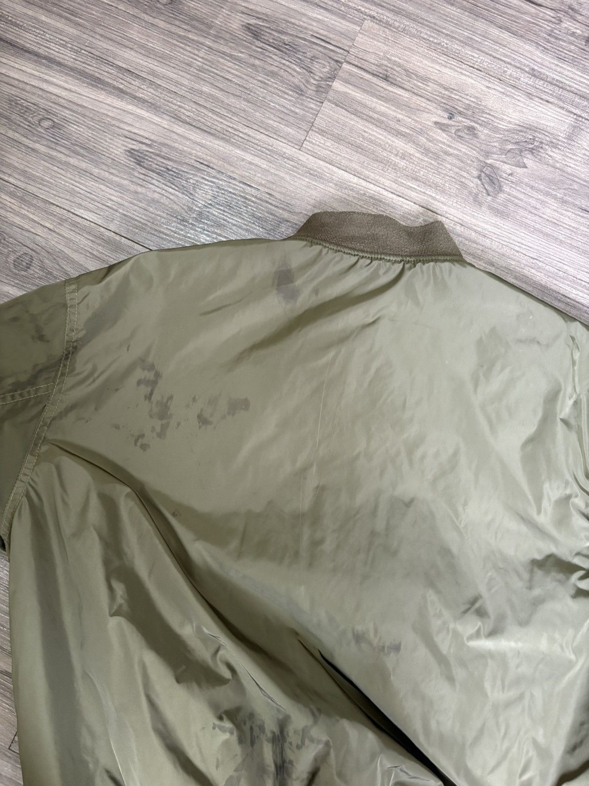 Japanese Brand Reversible Quilted Puffer Bomber Jacket Army Green Size US L / EU 52-54 / 3 - 5 Thumbnail
