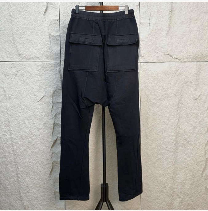 Rick Owens Rick Owens Black Dropped Crotch Sweatpants Size US 28 / EU 44 - 3 Thumbnail
