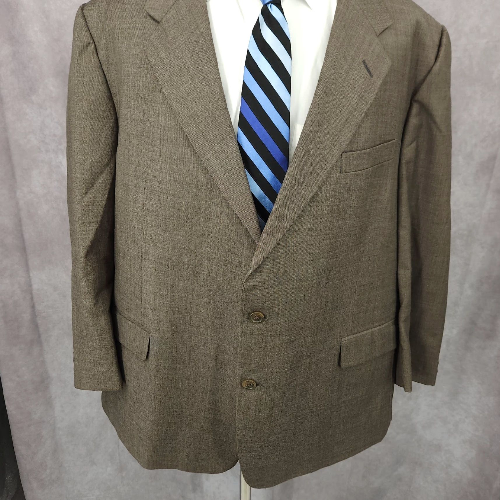 Vintage Hickey Freeman Blazer Mens 48 Gray Worsted Wool Sports Coat Jacket 2 Buttons Size 48R - 2 Thumbnail
