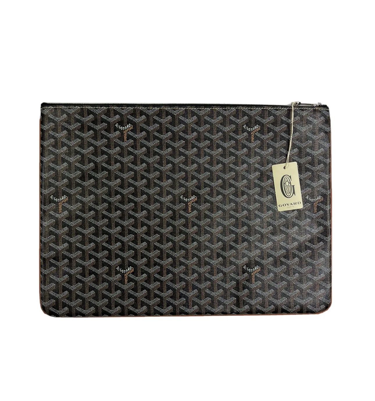 image of Goyard Maison Goyard Sac Belvedere 2 Mm Tan Large Pouch in Black, Men's