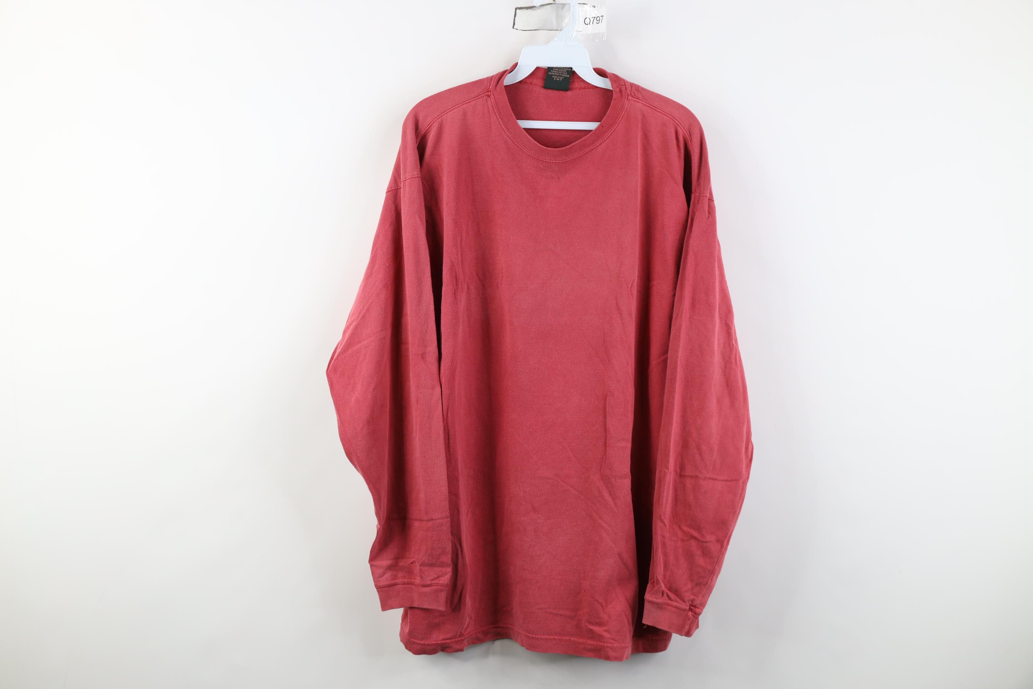 Vintage Vintage 90s Streetwear Stonewash Blank Long Sleeve T-Shirt Size US M / EU 48-50 / 2 - 1 Thumbnail