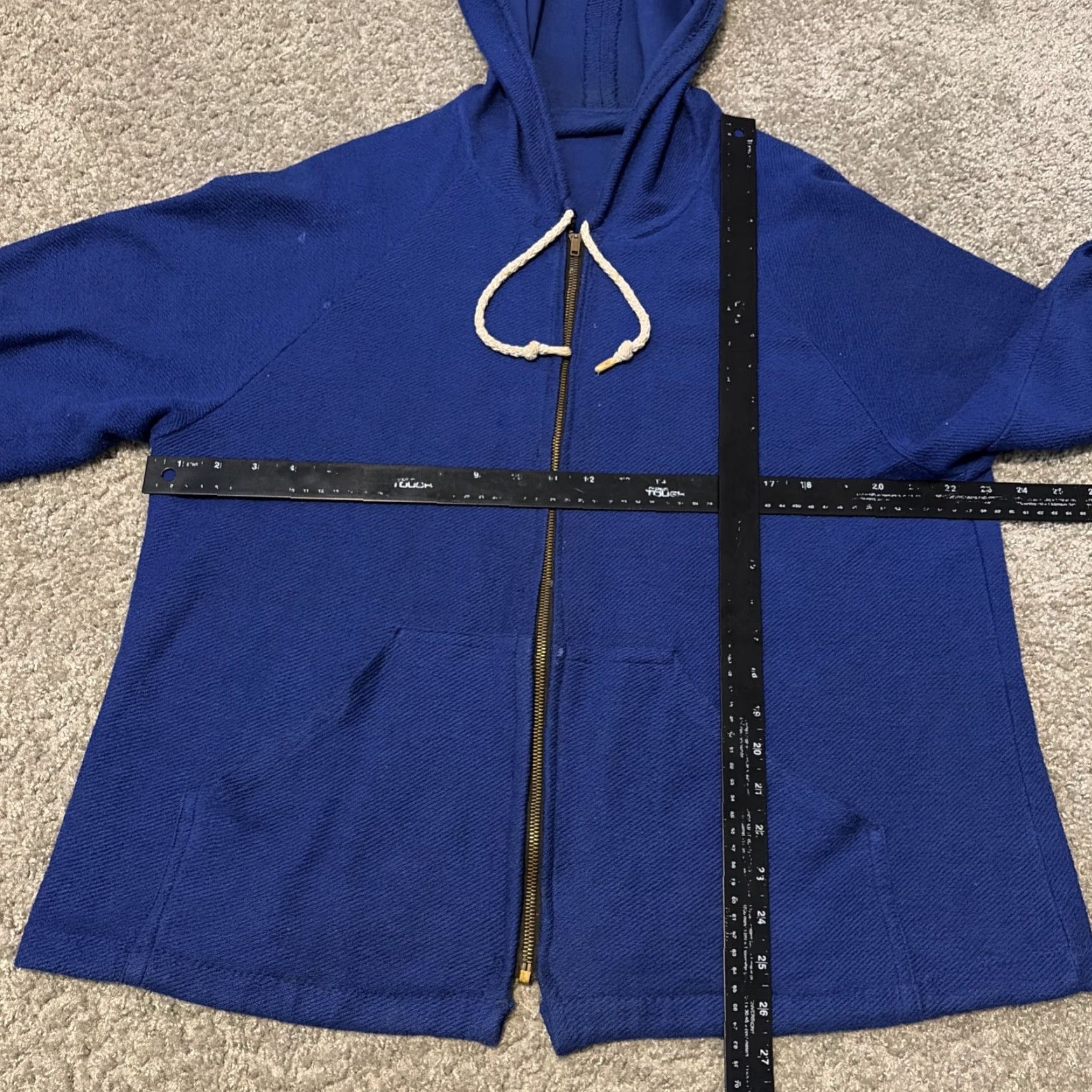 Vintage VINTAGE 1950s Blue Crepe Woven Cloth Full Zip Hoodie Jacket Conmar Zipper Large Mens) Size US L / EU 52-54 / 3 - 6 Thumbnail