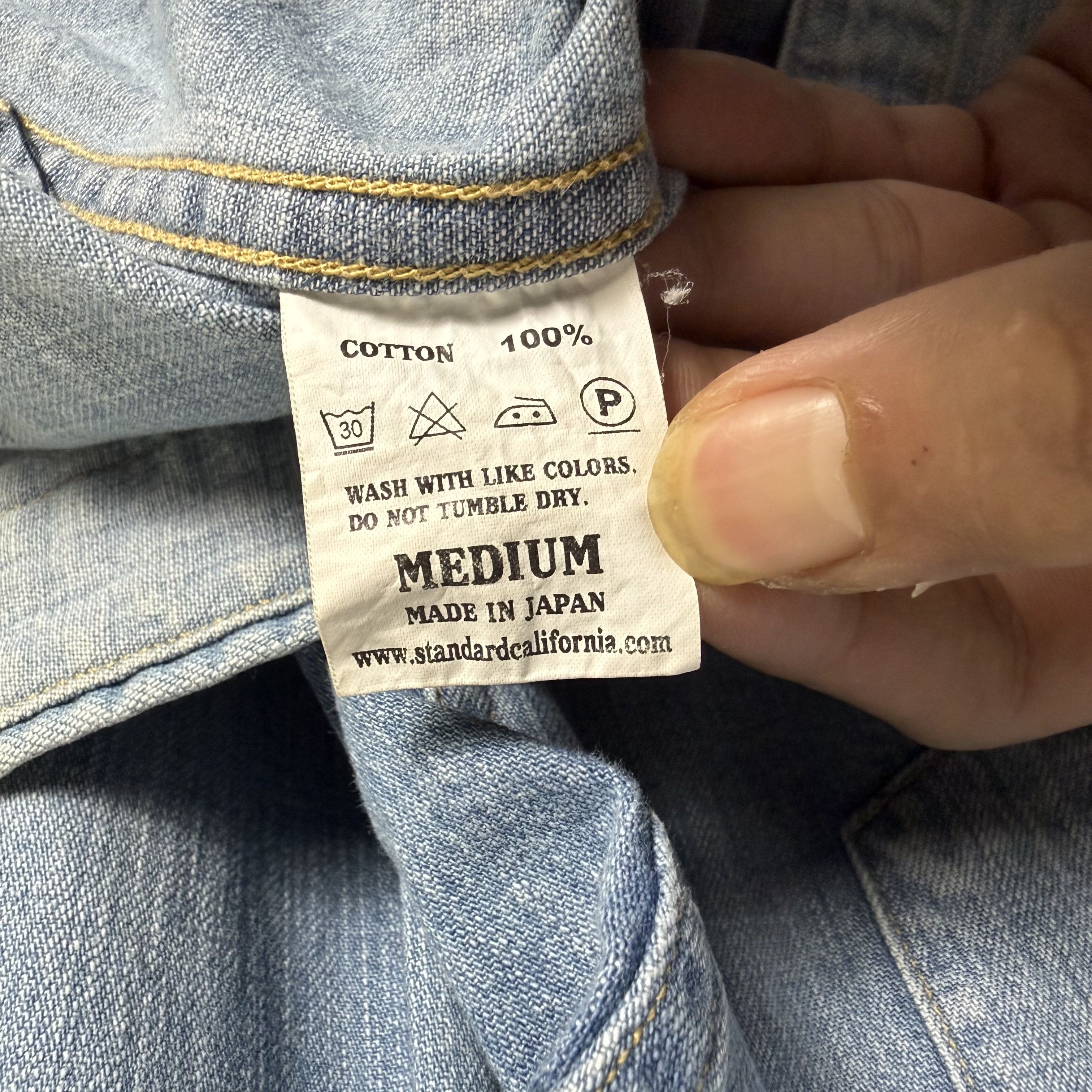 Japanese Brand Standard California Washed Denim Western Shirt Pearl Snap Size US M / EU 48-50 / 2 - 6 Thumbnail
