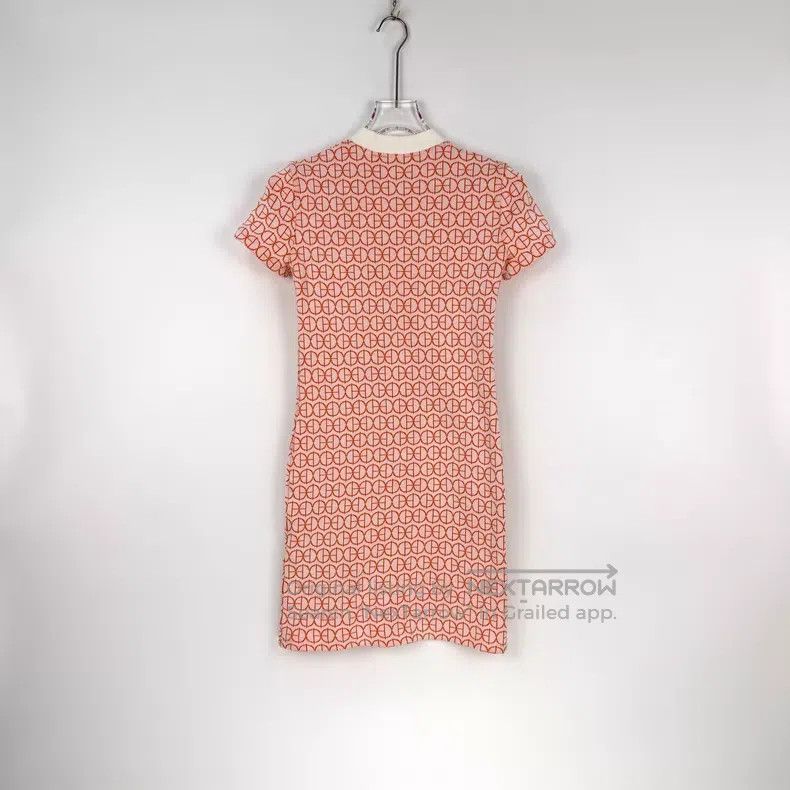 Hermes Hermes Orange Full Logo Short-sleeve Knit Dress Size XXS / US 00 / IT 34 - 4 Thumbnail