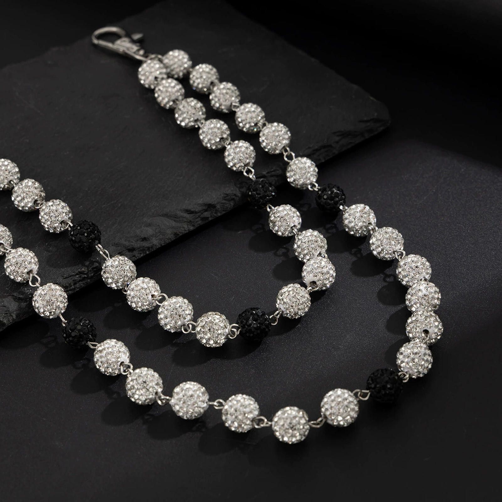 Jewelry Crystal Beaded Wallet Chain Accessory, Pants Chain Size ONE SIZE - 8 Thumbnail