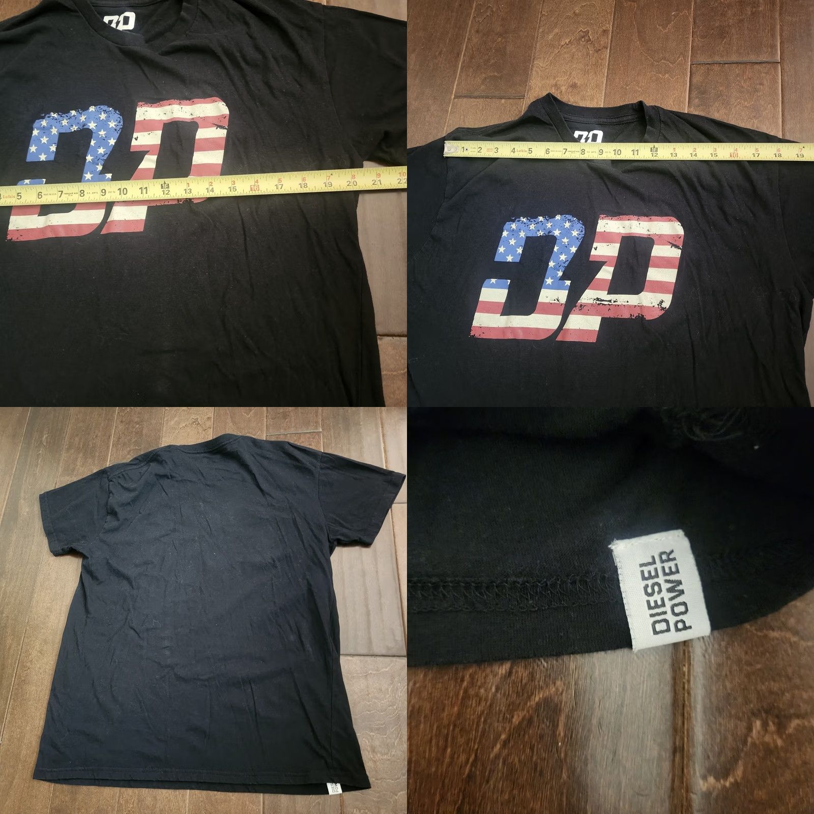Diesel Diesel Power DP T Shirt XL Black Graphic USA Car Flag Tee Mens Regular Short Sleeve Vintage N/A Size US XL / EU 56 / 4 - 8 Thumbnail