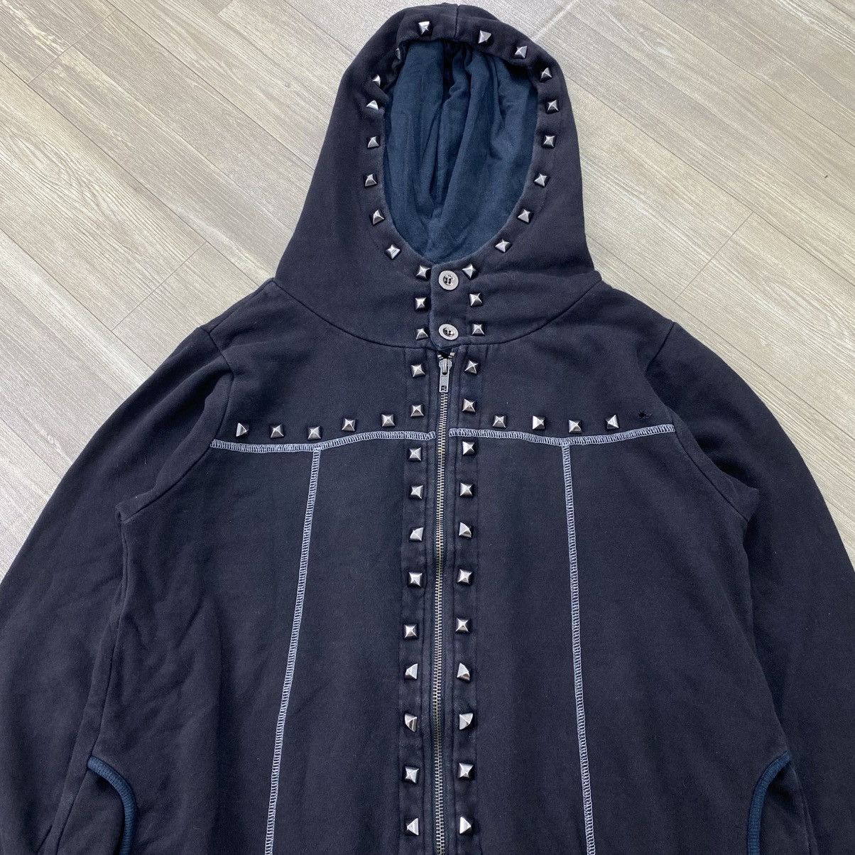 Japanese Brand 2000s Algonquins Studded Mad Punk Kmrii Lgb Sytye Zip Hoodie Size US M / EU 48-50 / 2 - 2 Thumbnail