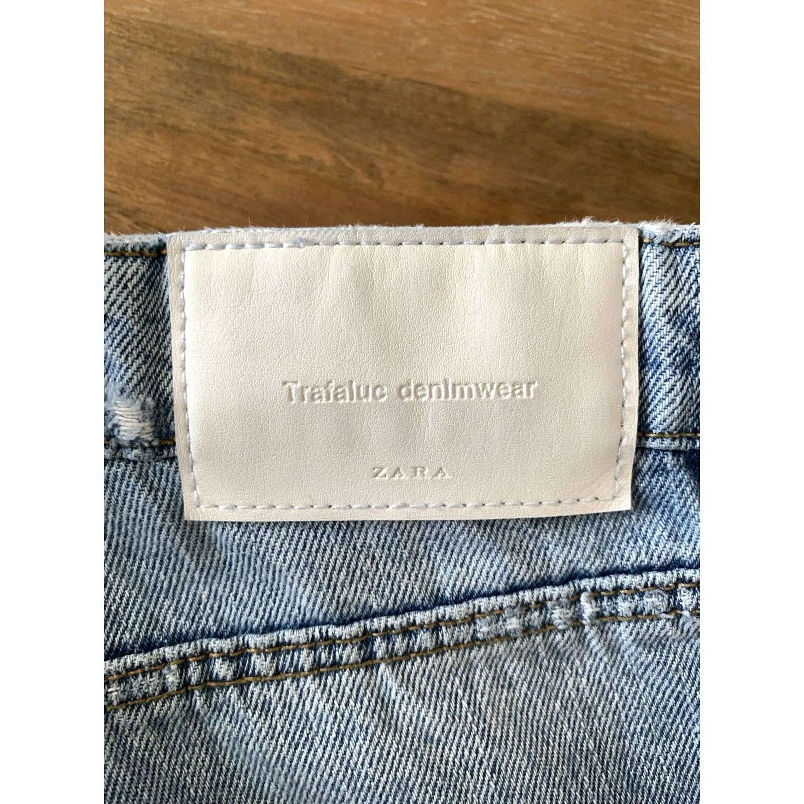 Zara ZARA TRF IX'D Relaxed Straight Jeans Womens 6 (29x26) Split Hem Grunge Destroyed Jeans Size 28" / US 6 / IT 42 - 4 Thumbnail