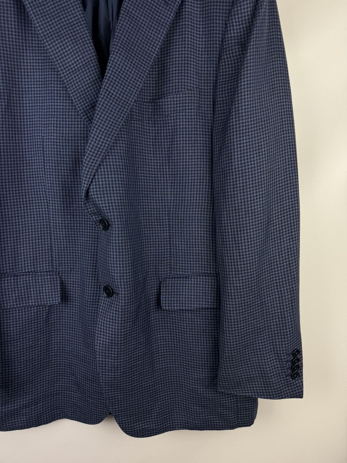 Ermenegildo Zegna Ermenegildo Zegna Duo Wool Silk Linen Checked Blazer Jacket Size 46R - 4 Thumbnail