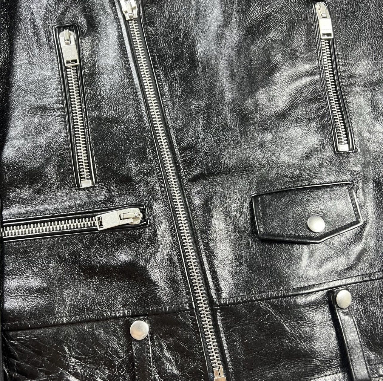 Saint Laurent Paris RARE Authentic Saint Laurent slp17fwL01 Biker Leather Jacket Size US M / EU 48-50 / 2 - 4 Thumbnail