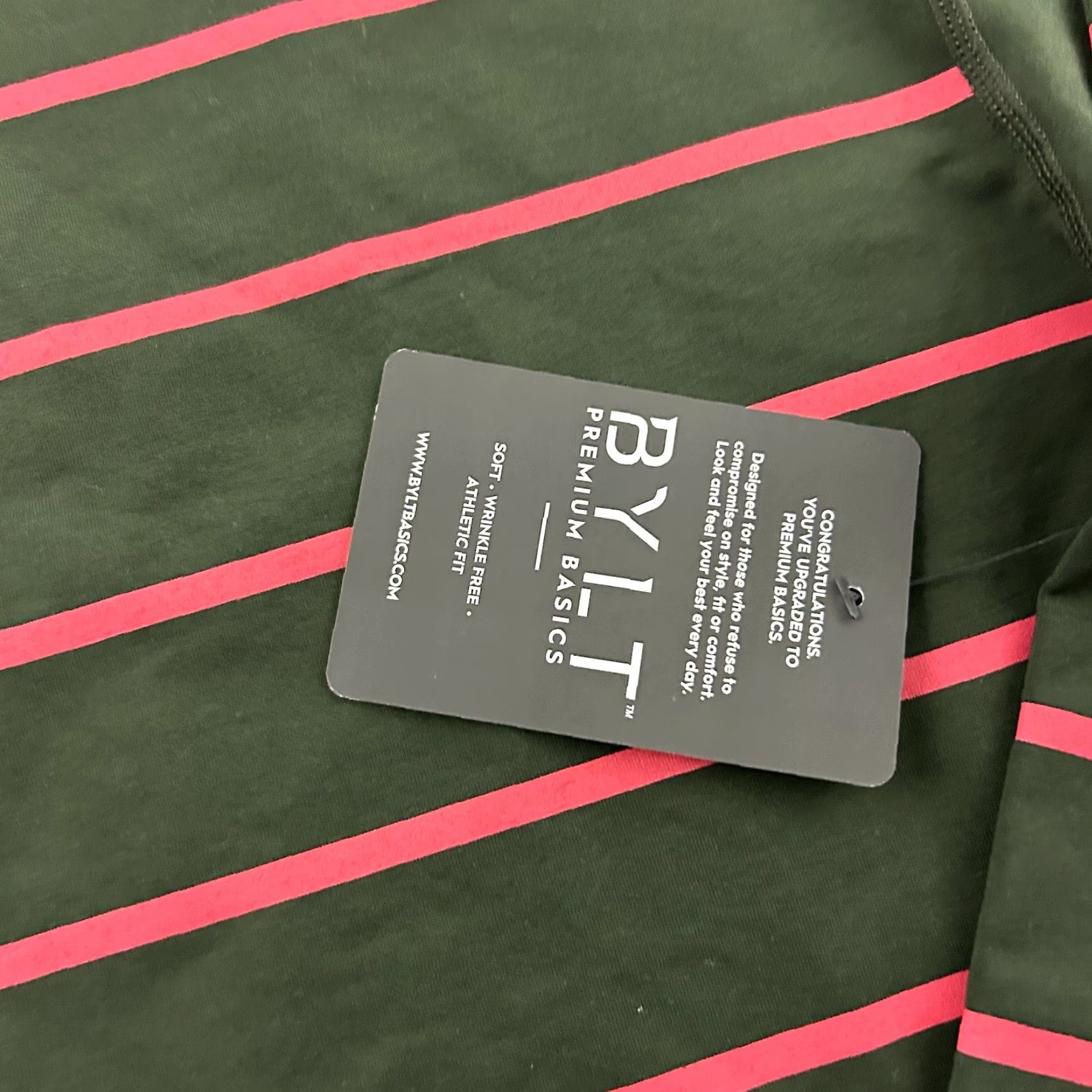 Vintage BYLT Drop Cut Lux Striped Long Sleeve Athletic Button-Up Shirt XL Green Men Size US XL / EU 56 / 4 - 4 Thumbnail