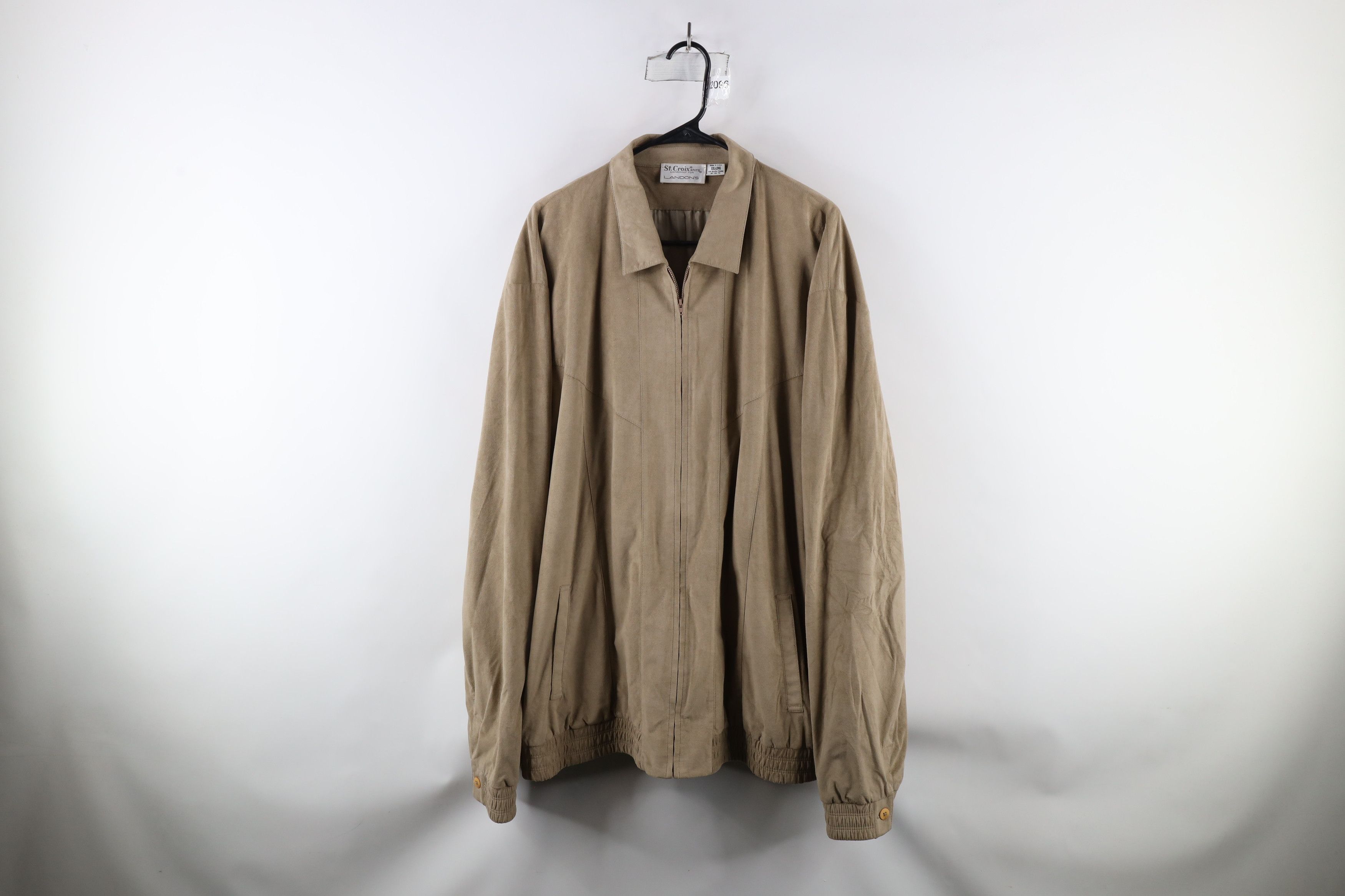 St. Croix × Vintage Vintage 90s St Croix Long Microfiber Bomber Jacket Beige USA Size US XXL / EU 58 / 5 - 1 Thumbnail
