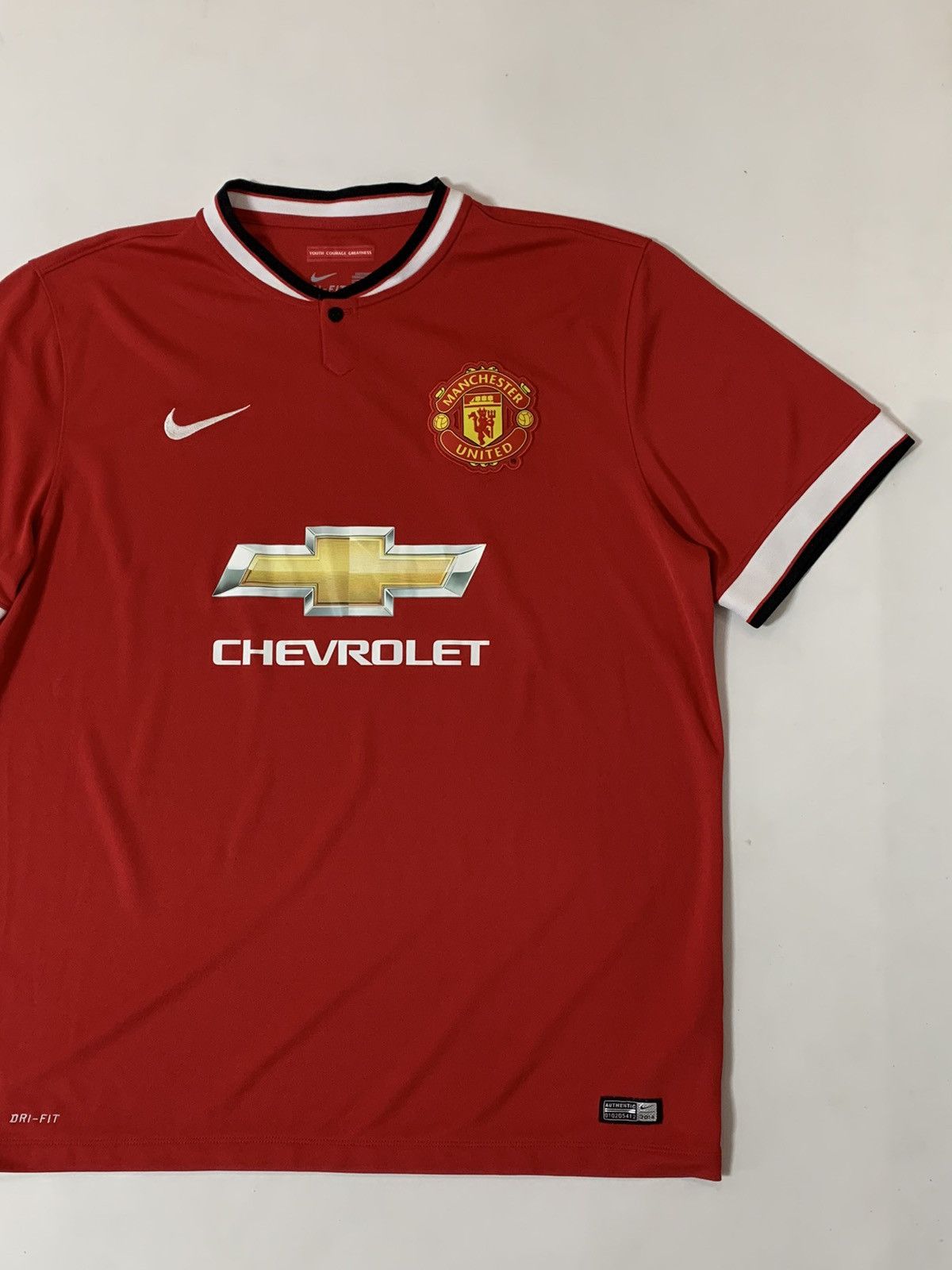 Nike × Vintage 2014 Manchester United Soccer Jersey Chevrolet Like New Size US XL / EU 56 / 4 - 3 Thumbnail