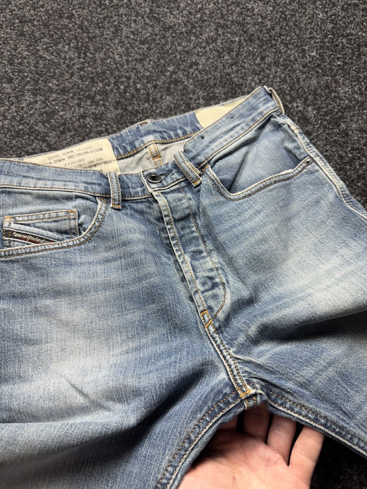 Diesel Luxury Diesel 00s D-Eetar Y2K Distressed Light Wash Jeans Size US 29 - 9 Thumbnail
