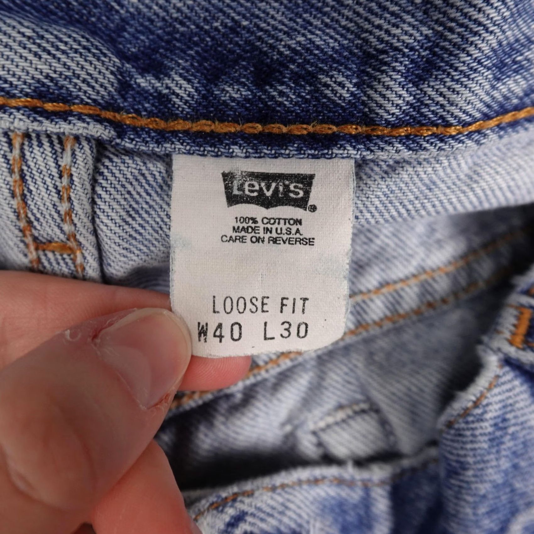 Levi's VINTAGE Levi'S Jeans Mens 40 Blue 40x30 Fits 36x30 Denim Relaxed USA Made 90s Size US 40 / EU 56 - 2 Thumbnail
