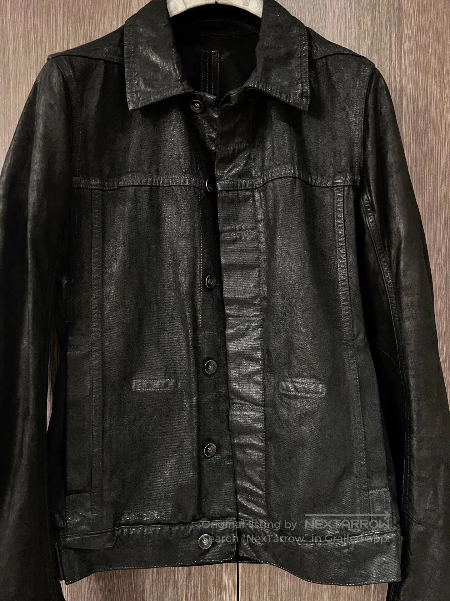 Rick Owens Drkshdw Rick Owens Black Waxed Denim Jacket. Size US S / EU 44-46 / 1 - 6 Thumbnail
