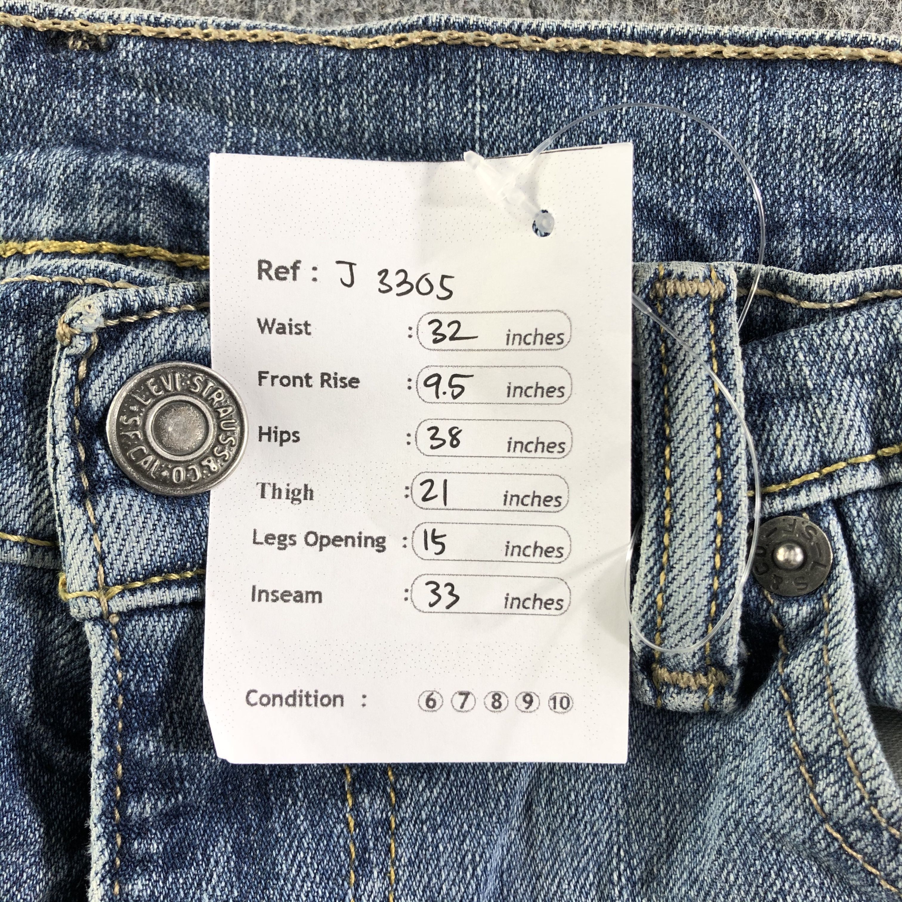 Levi's Vintage Blue Wash Levis 559 Jeans-J3305 Size US 32 / EU 48 - 12 Thumbnail
