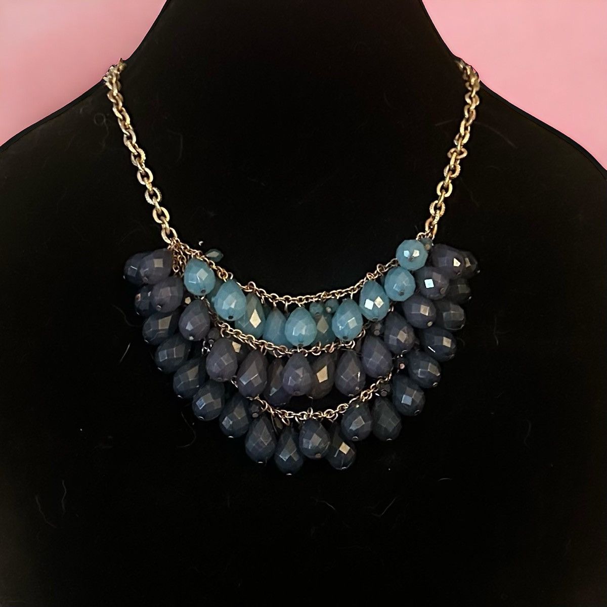 Other Faceted lucite dangle bead bib necklace Size ONE SIZE - 1 Thumbnail