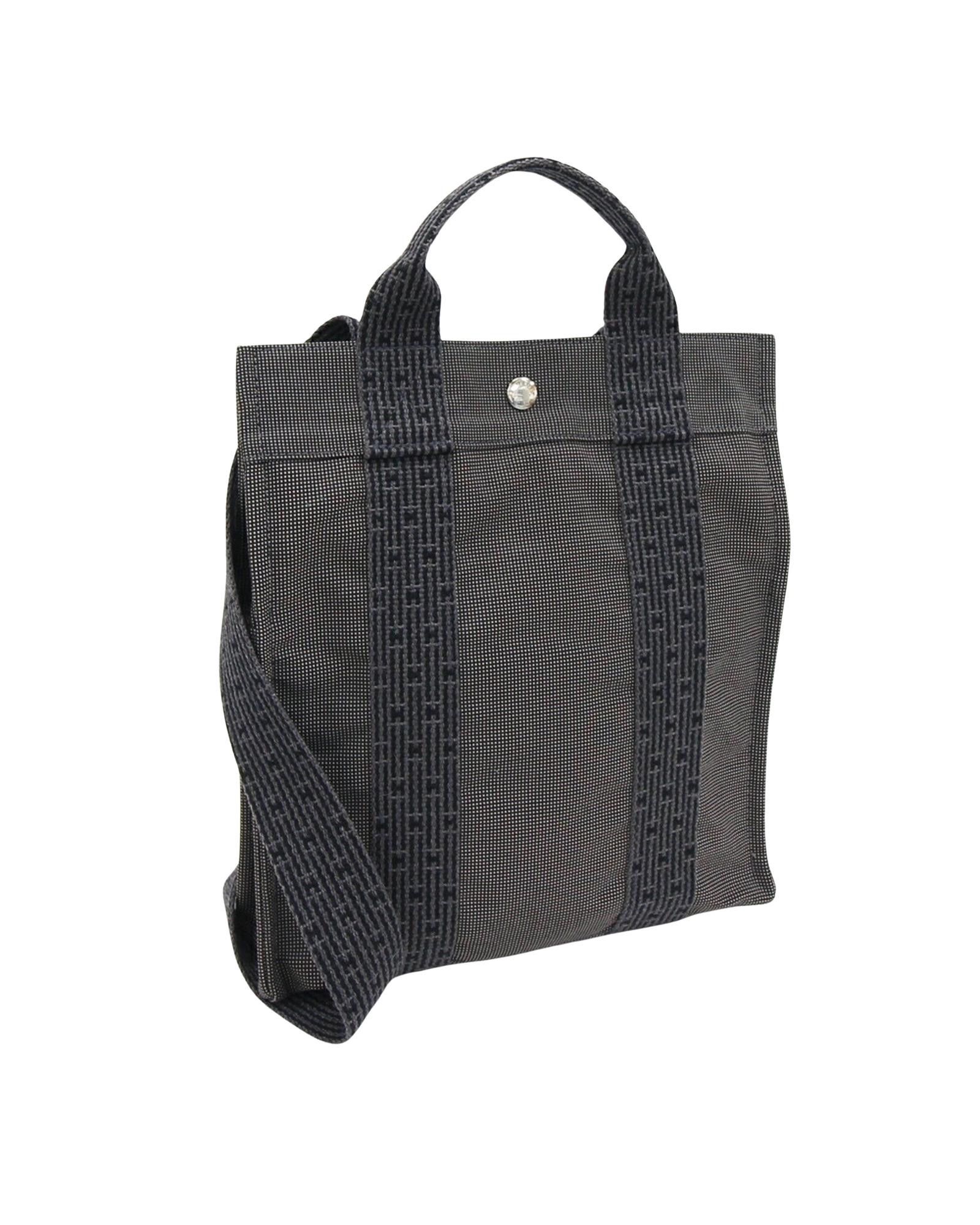 image of Hermes Durable Gray Canvas Backpack - Versatile Accessory in Grey, Women's