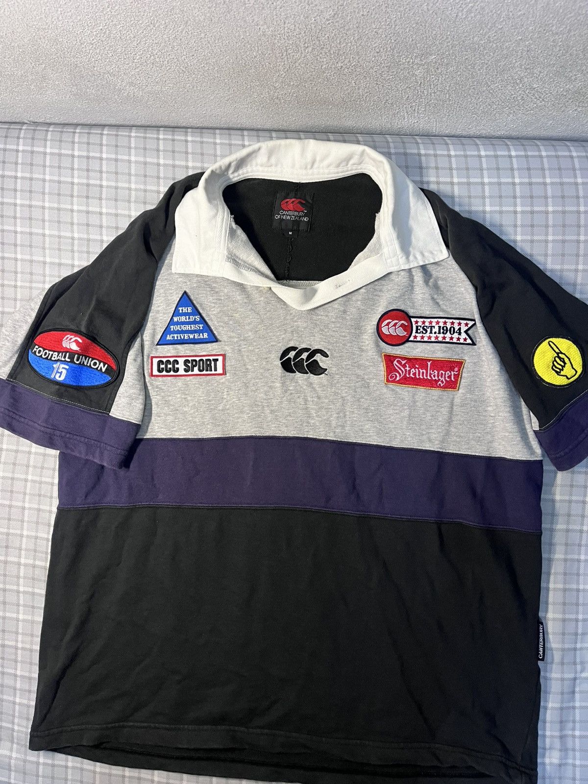 Canterbury of New Zealand Vintage Canterbury Steinlager Multi Patch Rugby Polo Size US M / EU 48-50 / 2 - 2 Thumbnail