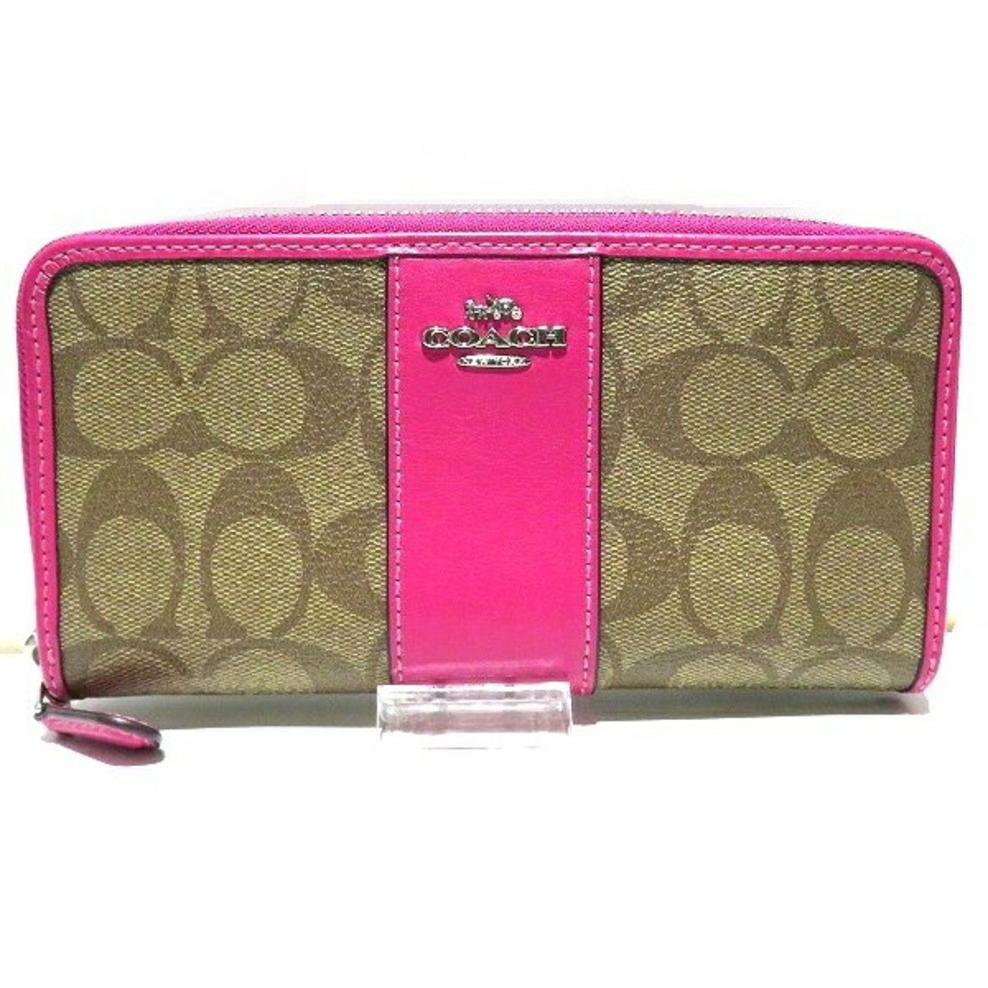 image of Coach Signature F54630 Wallet Long Ladies in White, Women's