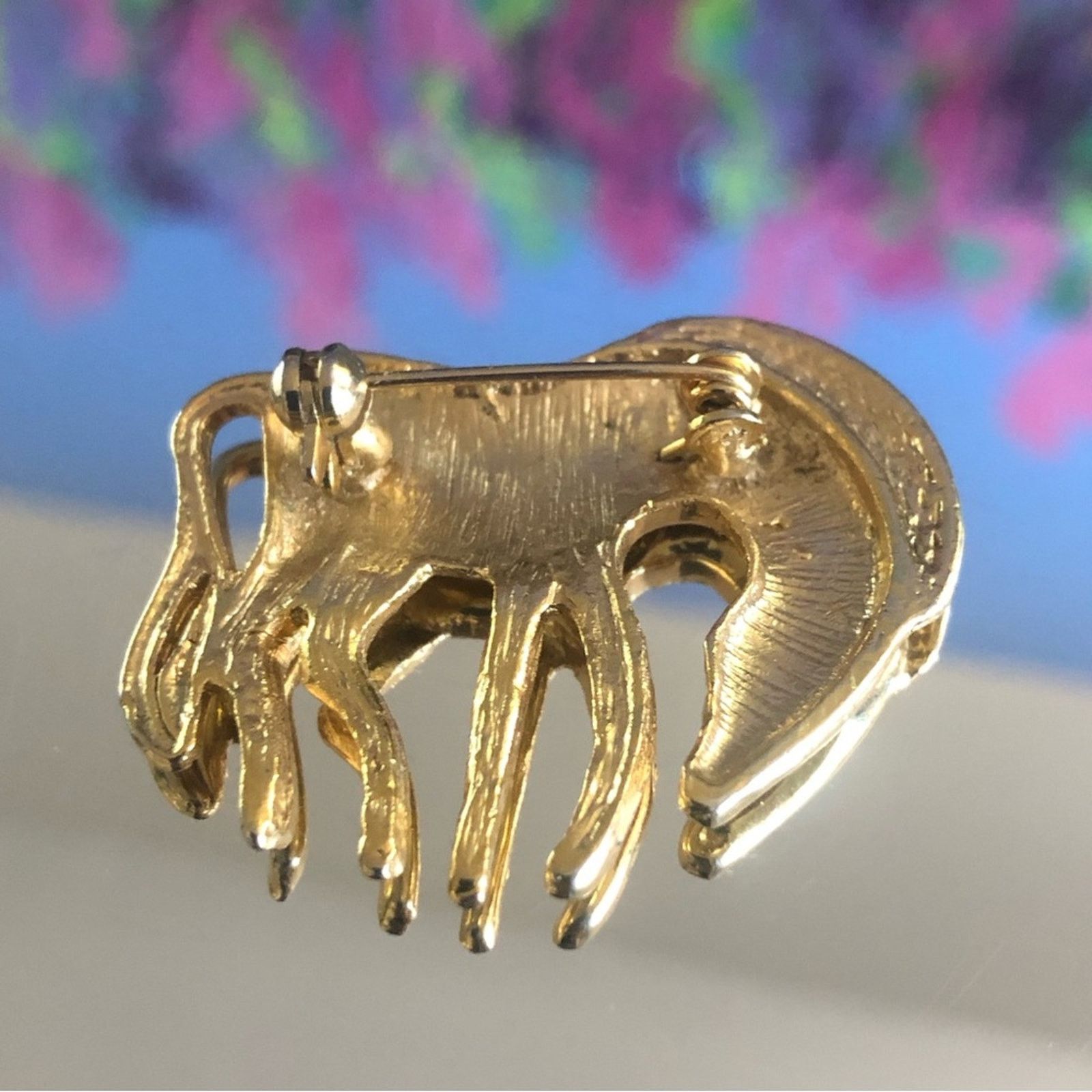Vintage Vintage gold plated zebra brooch pin Size ONE SIZE - 2 Thumbnail