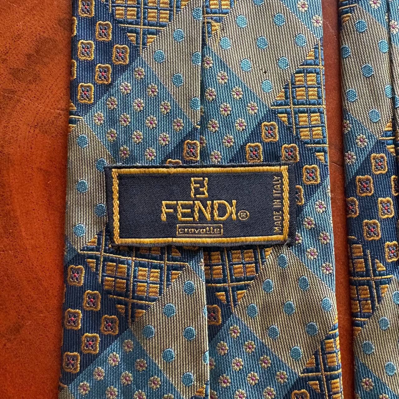 Fendi Vintage Fendi Silk Neck Tie Geometric And Floral Pattern Size ONE SIZE - 8 Thumbnail