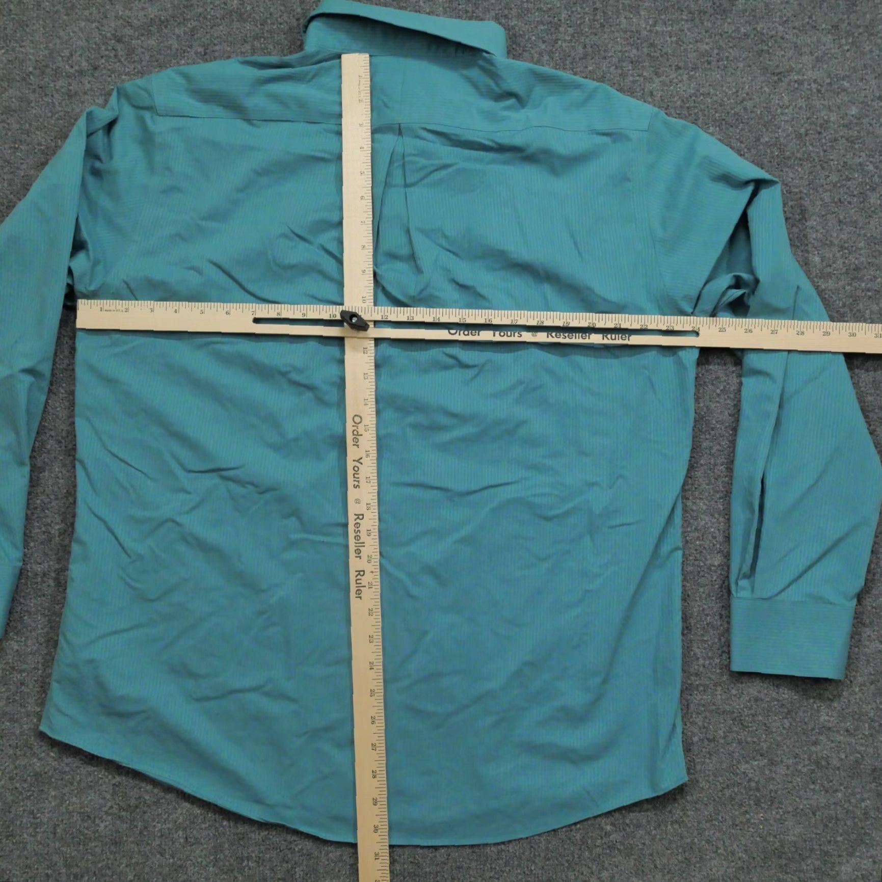Murano Murano Shirt Mens 17.5 35 Blue Teal Button Up Slim Fit Dress Long Sleeve Size 48R - 6 Thumbnail