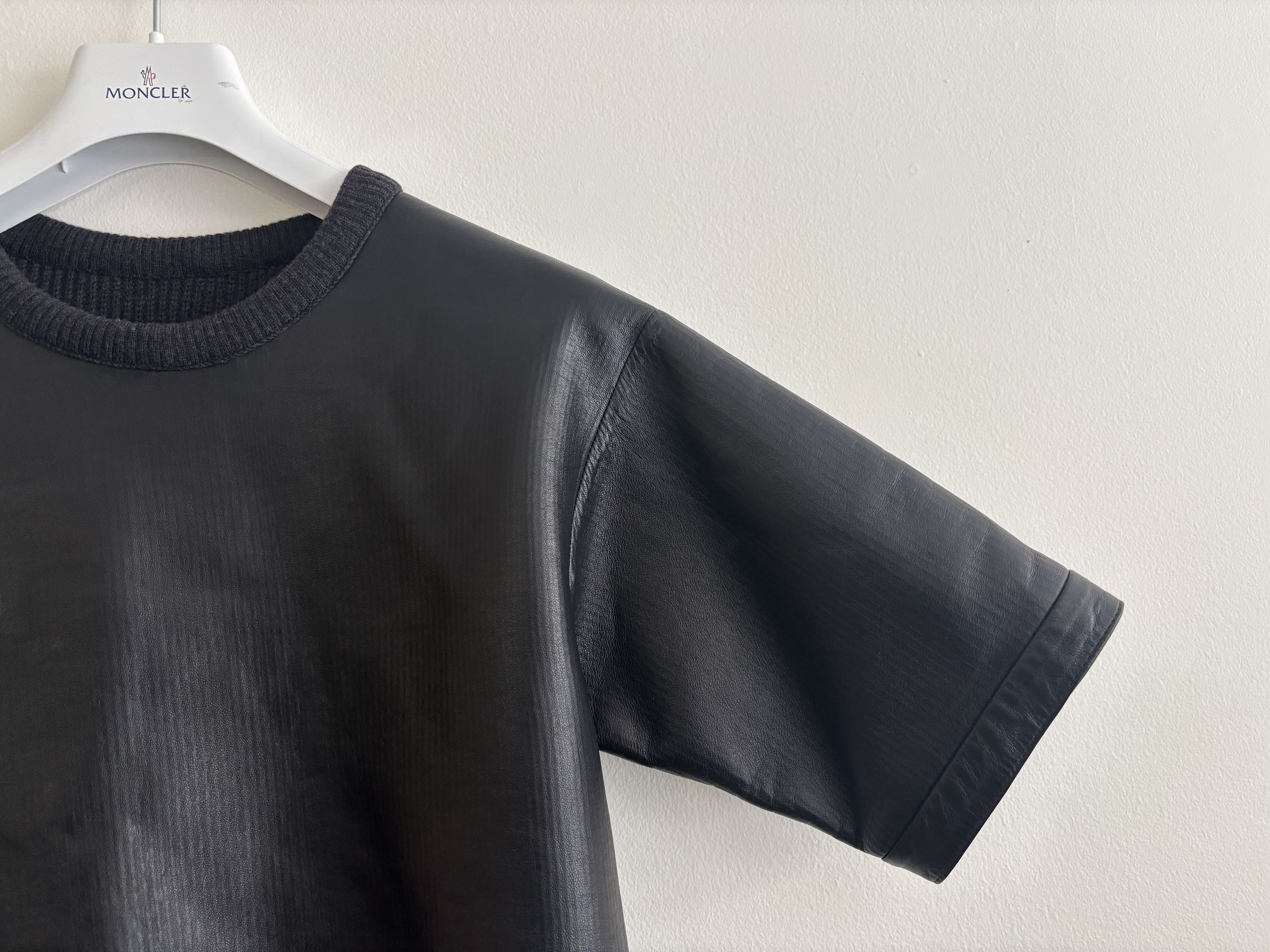 Maison Margiela RARE Black Leather Wool Shirt Jacket/ Tunic Size S / US 4 / IT 40 - 10 Thumbnail